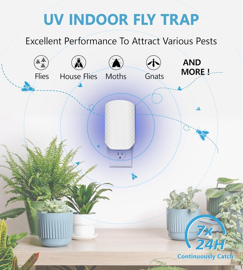 WowCatch 5PCS Refills for Flying Insect Trap N386E, Original Super Sticky Cards, High Efficiently Stick Fruit Flies, Gnats, Moths, and Houseflies (Refill Only) - Image 5